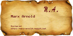 Marx Arnold névjegykártya